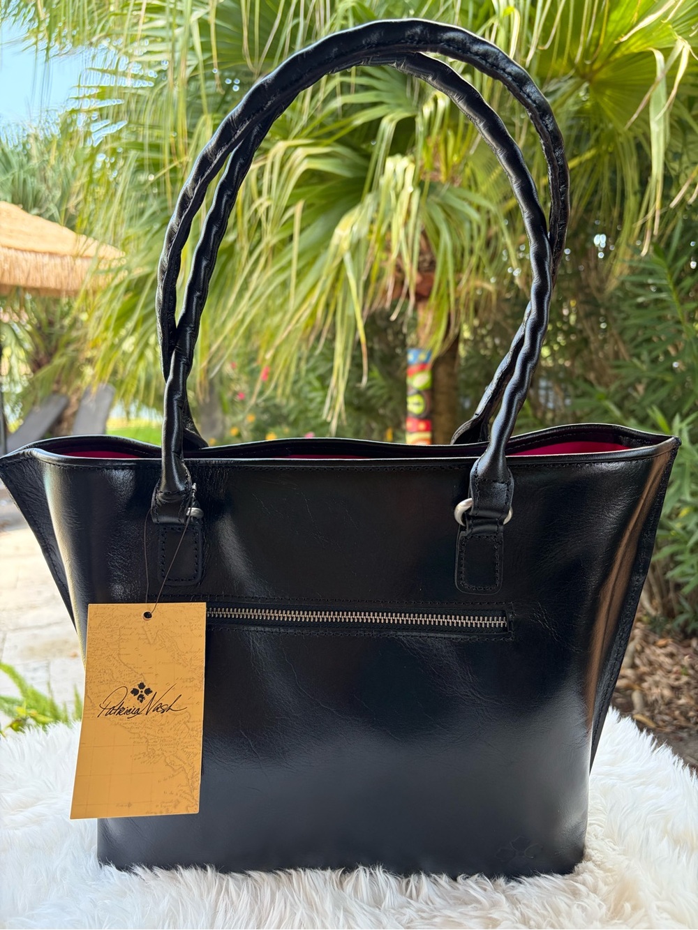 NWT GOrgEouS 🩷PATRICIA NASH🩷 Adeline Black Tooled Leather Tote/Crossbody - Picture 3 of 11